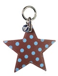 Polka Dot Star Charm | Brown and Blue