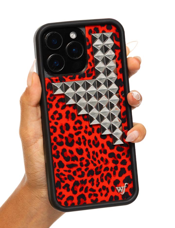 Red Meow Stud iPhone Case