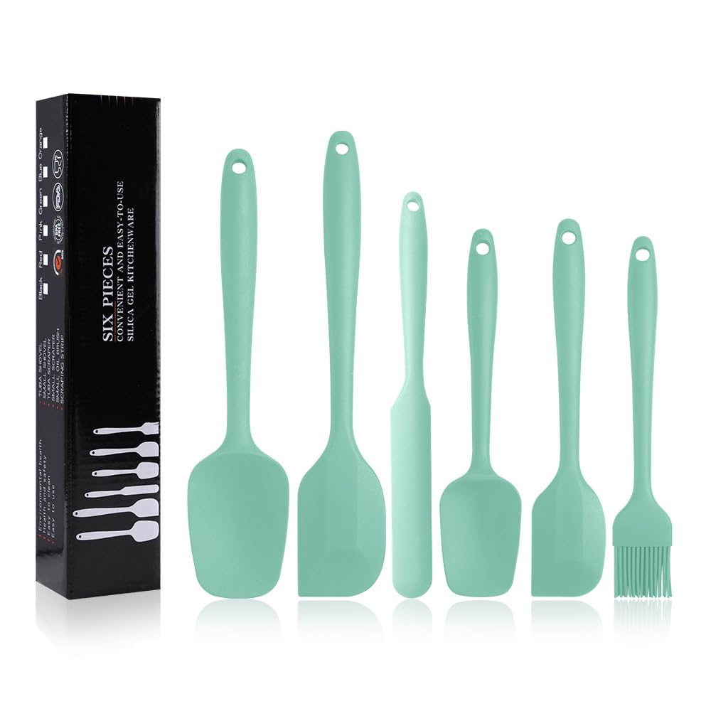 Silicone Spatulas Set, Rubber Spoon Spatula Heat Resistant Spoonula One Piece Design Seamless Spatula Non-Stick Scrapers Baking Mixing Tool