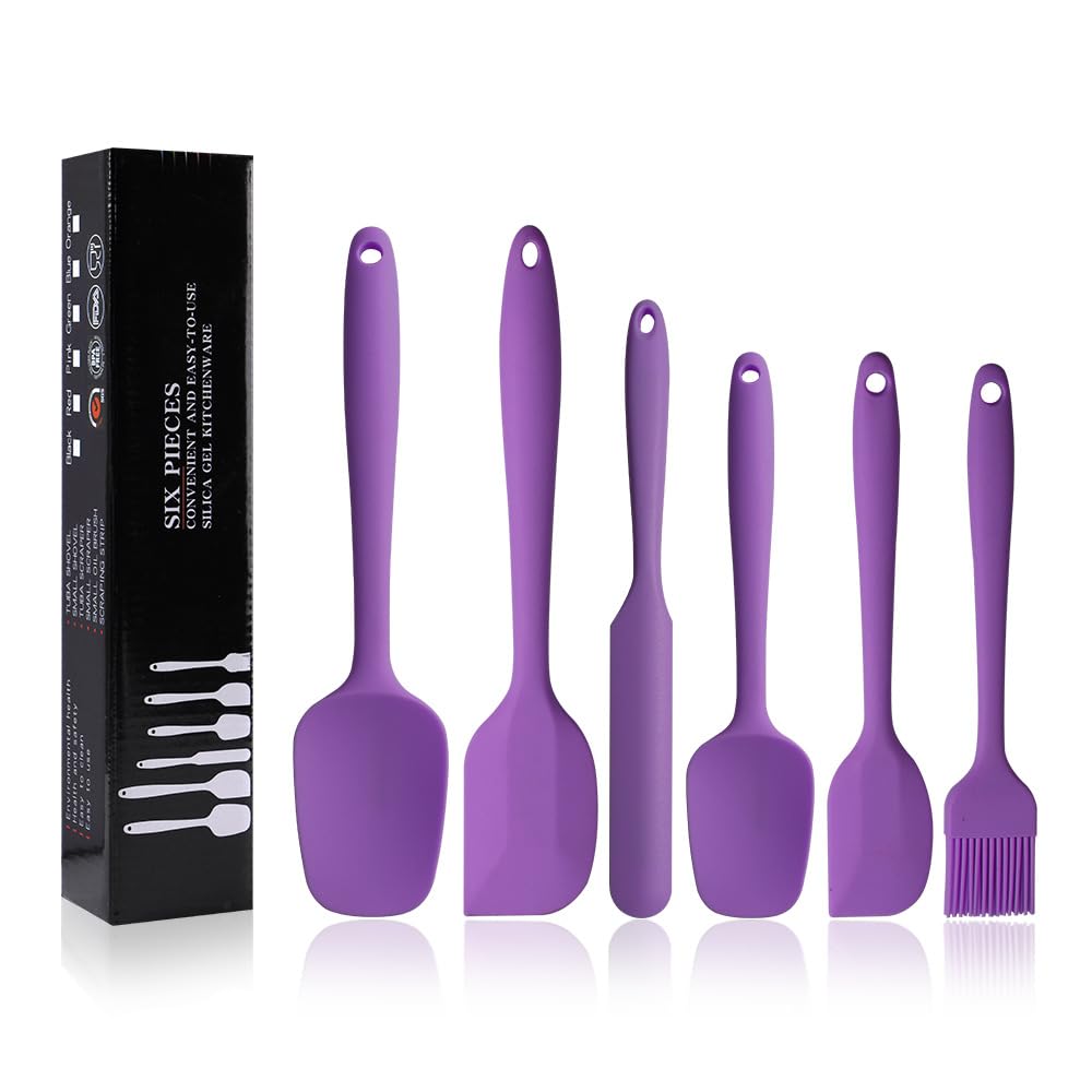 Silicone Spatulas Set, Rubber Spoon Spatula Heat Resistant Spoonula One Piece Design Seamless Spatula Non-Stick Scrapers Baking Mixing Tool