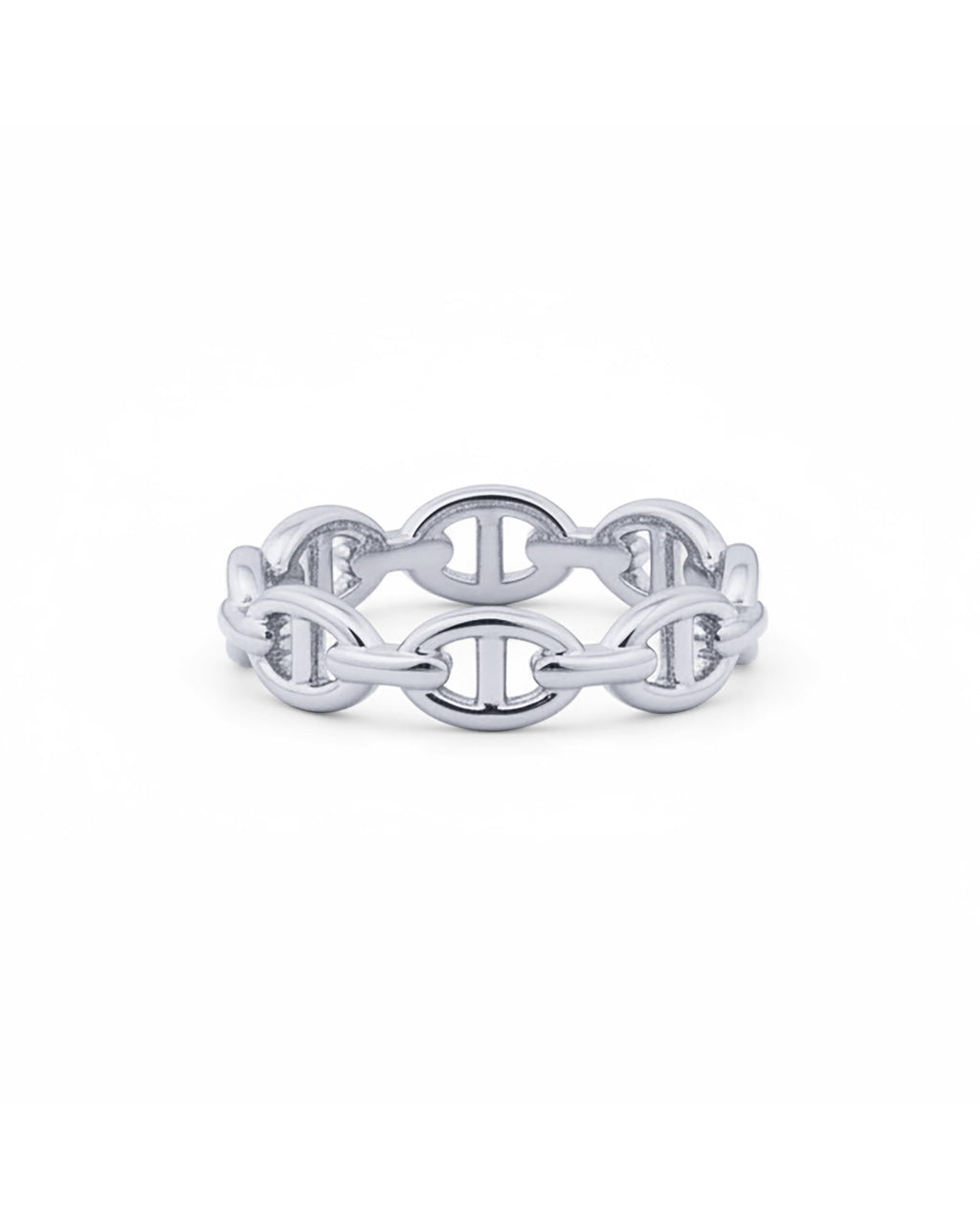 PAVOI Waterproof Link Ring - 14K Gold Plated Link Chain Ring for Women - Stackable Stainless Steel Thin Trendy Jewelry