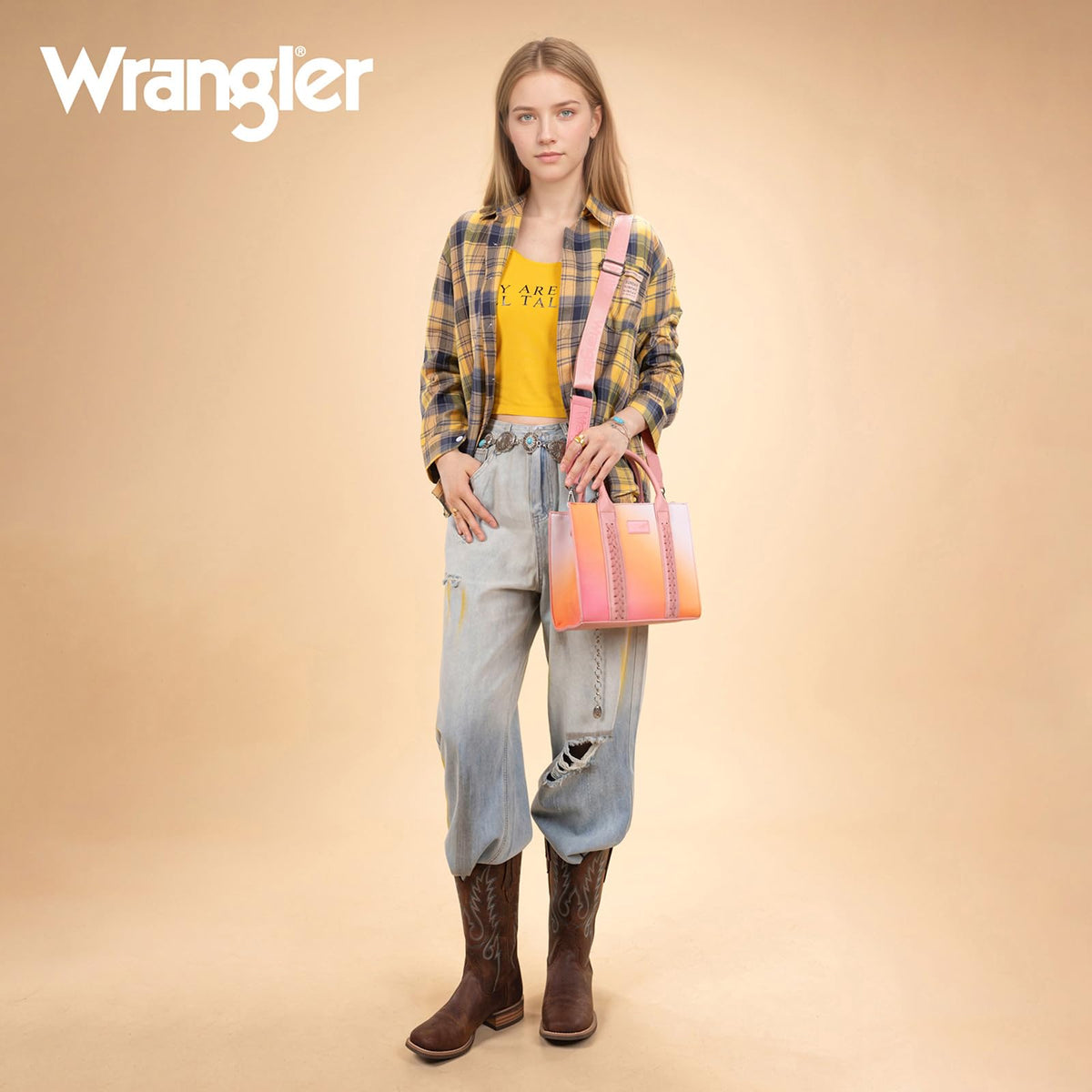 Wrangler Tote Bag for Women Designer Satchel Handbags Top-handle Purses with Strap