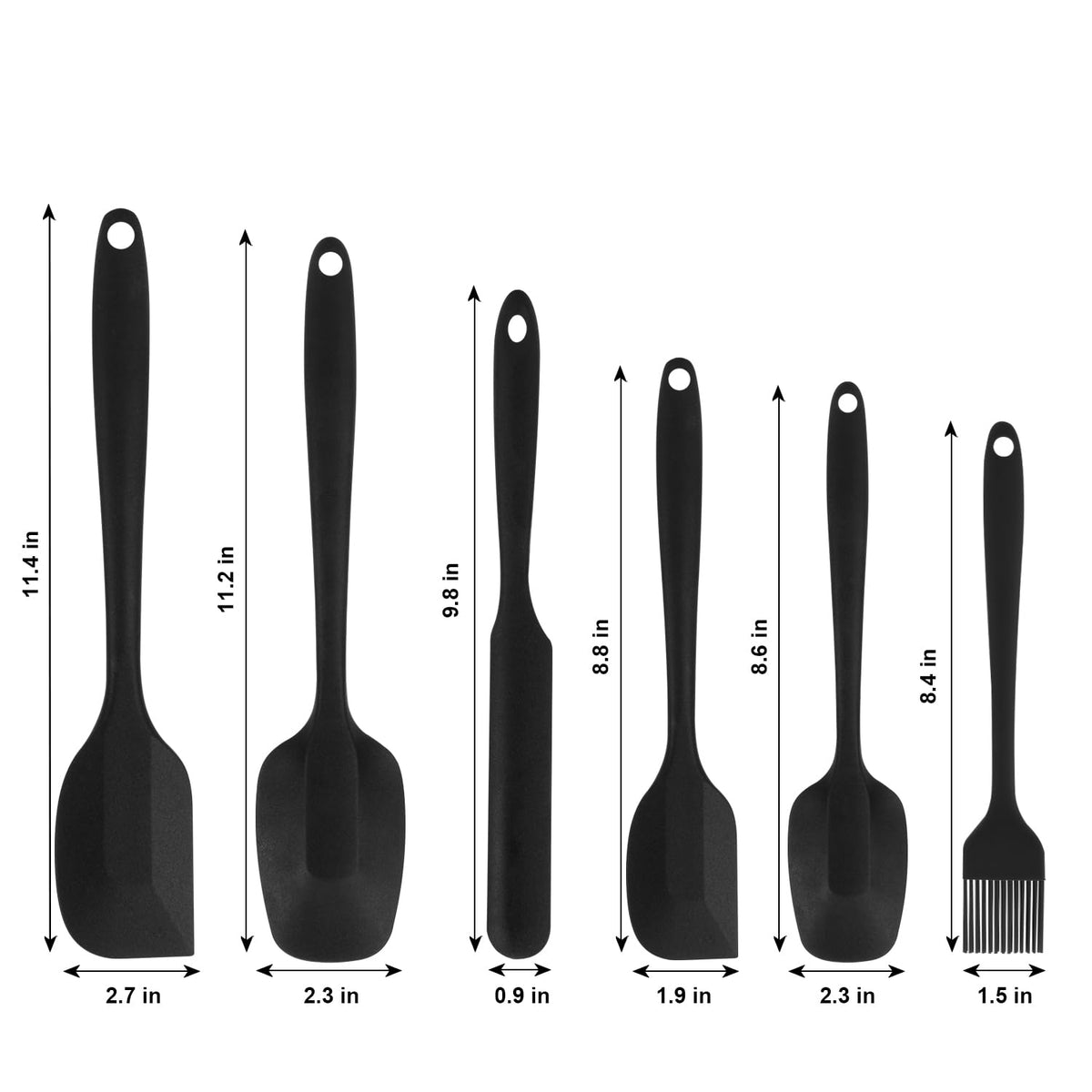 Silicone Spatulas Set, Rubber Spoon Spatula Heat Resistant Spoonula One Piece Design Seamless Spatula Non-Stick Scrapers Baking Mixing Tool