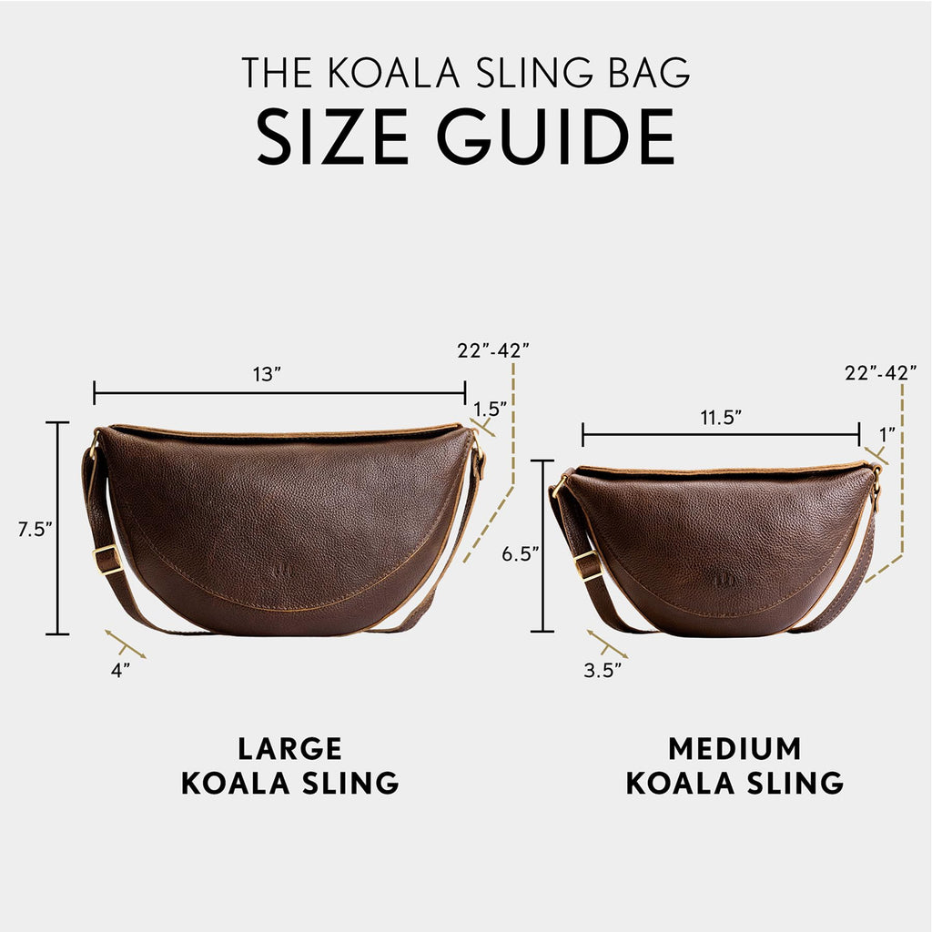 Portland Leather Goods Koala Sling Bag – Leather Sling with Adjustable Strap – Handmade from the Finest Full-Grain Hides