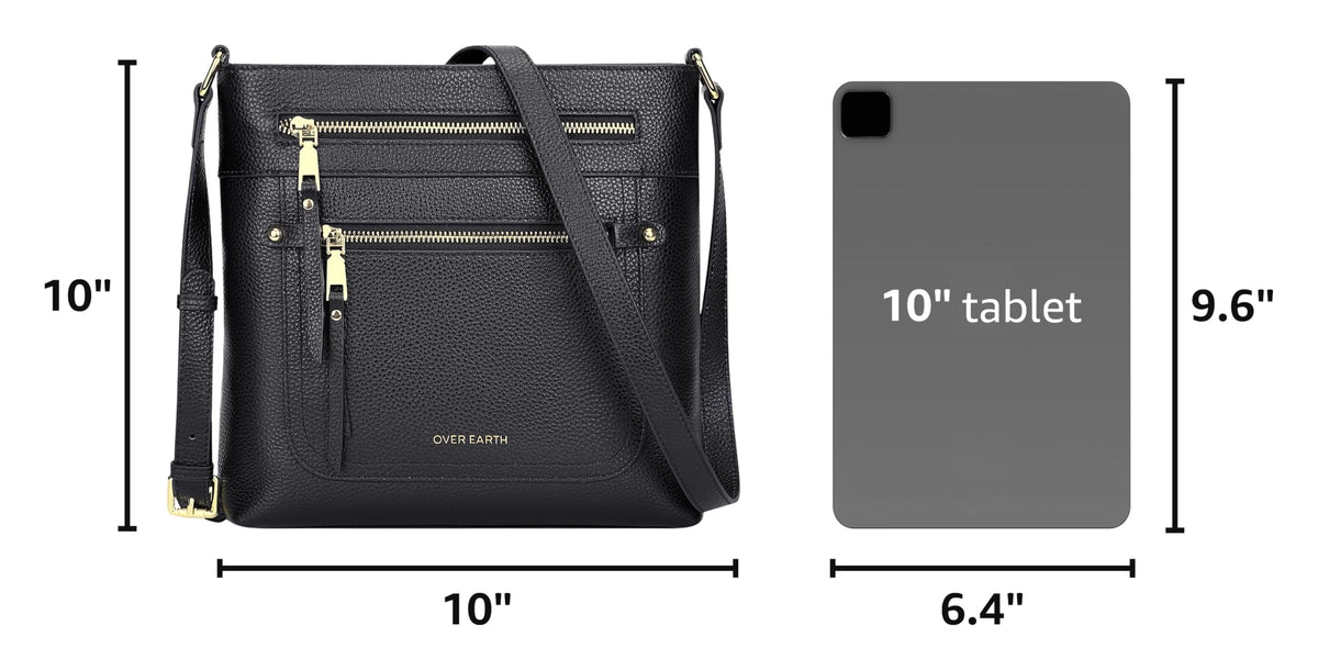 Over Earth Crossbody Bags for Women Leather Purses for Ladies with Multiple Pockets