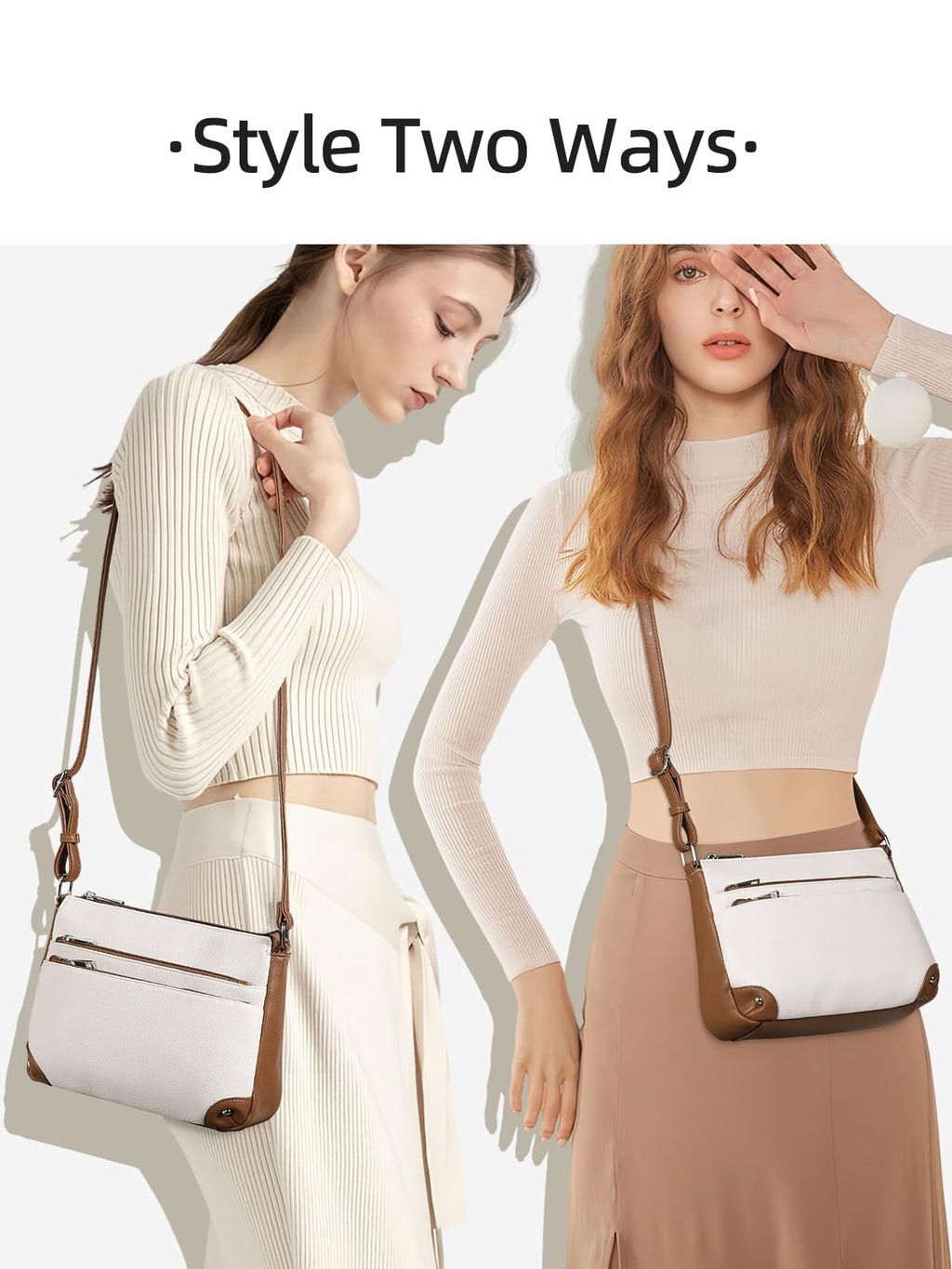 WESTBRONCO Crossbody Bags for Women, Medium Size Shoulder Handbags, Satchel Purse with Multi Zipper Pocket