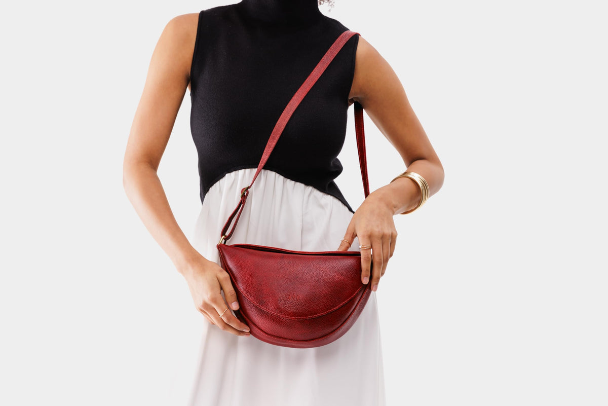 Portland Leather Goods Koala Sling Bag – Leather Sling with Adjustable Strap – Handmade from the Finest Full-Grain Hides