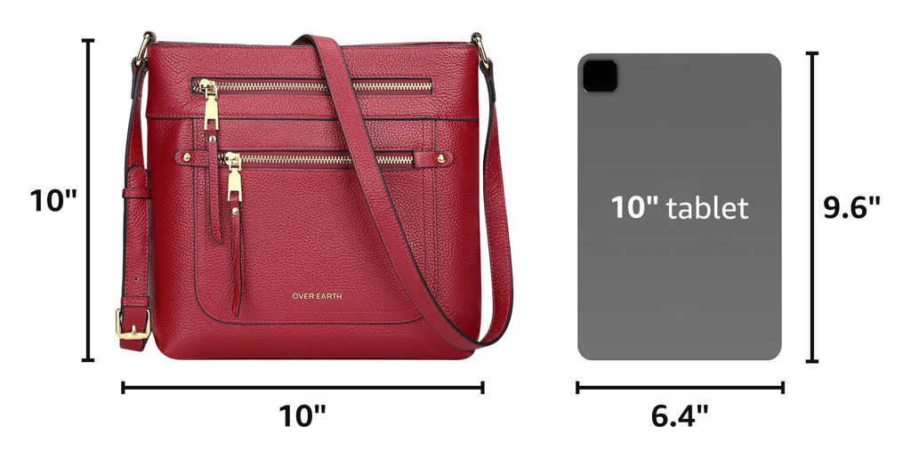 Over Earth Crossbody Bags for Women Leather Purses for Ladies with Multiple Pockets