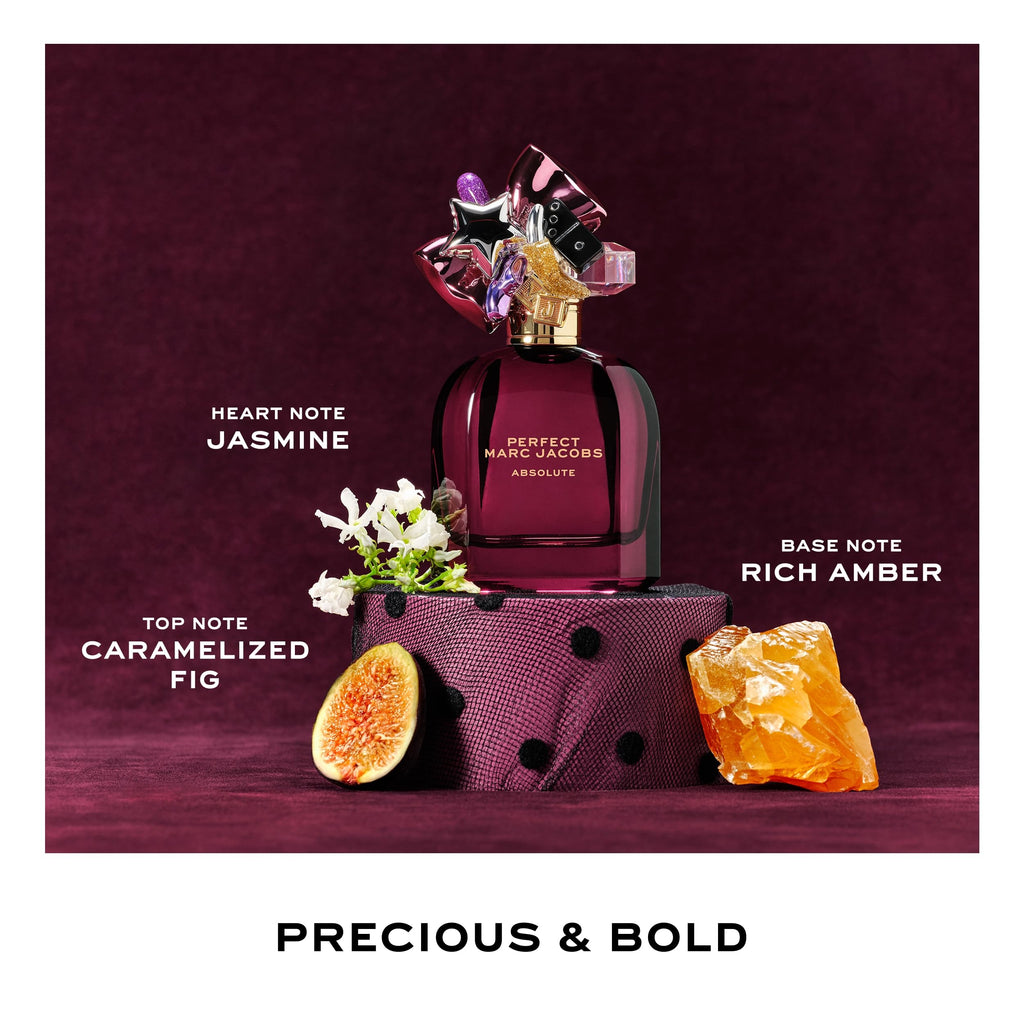Marc Jacobs Perfect Absolute Eau de Parfum – Ambery Women's Perfume – With Notes Caramelized Fig Accord, Jasmine Absolu & Rich Amber Accord