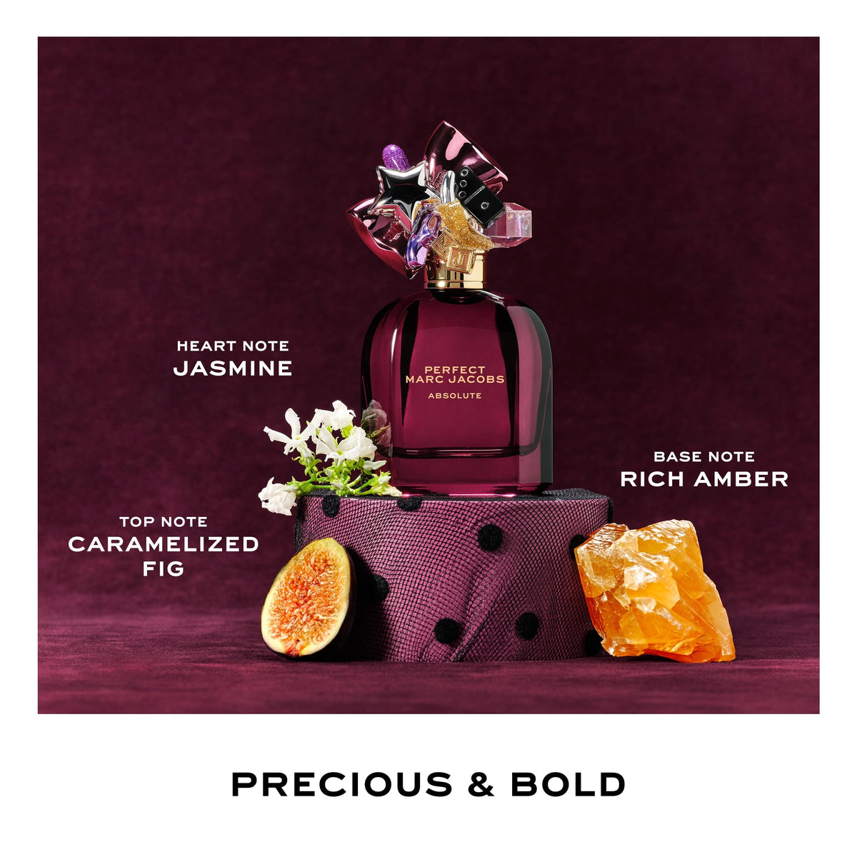 Marc Jacobs Perfect Absolute Eau de Parfum – Ambery Women's Perfume – With Notes Caramelized Fig Accord, Jasmine Absolu & Rich Amber Accord