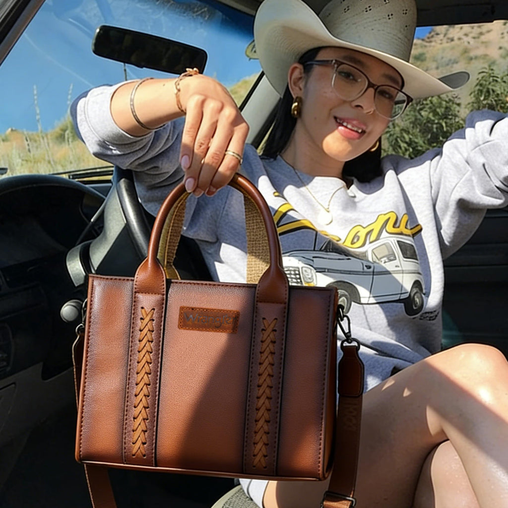 Wrangler Tote Bag for Women Designer Satchel Handbags Top-handle Purses with Strap