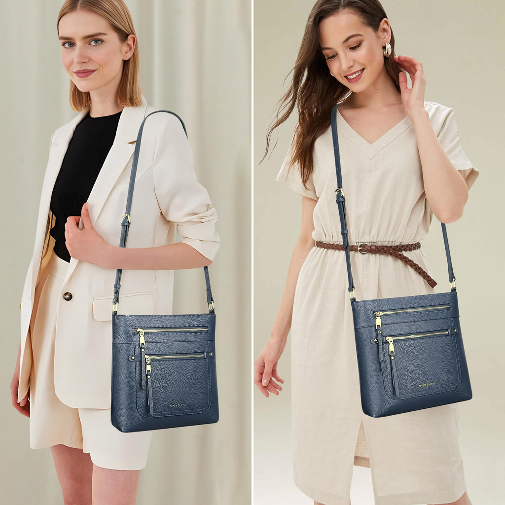 Over Earth Crossbody Bags for Women Leather Purses for Ladies with Multiple Pockets