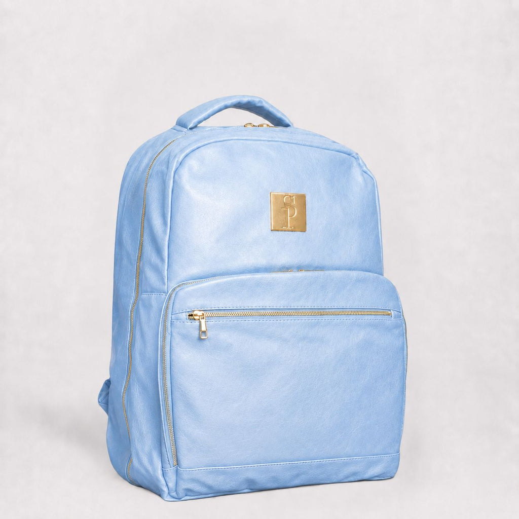 Baby Blue Leather Commuter Bag
