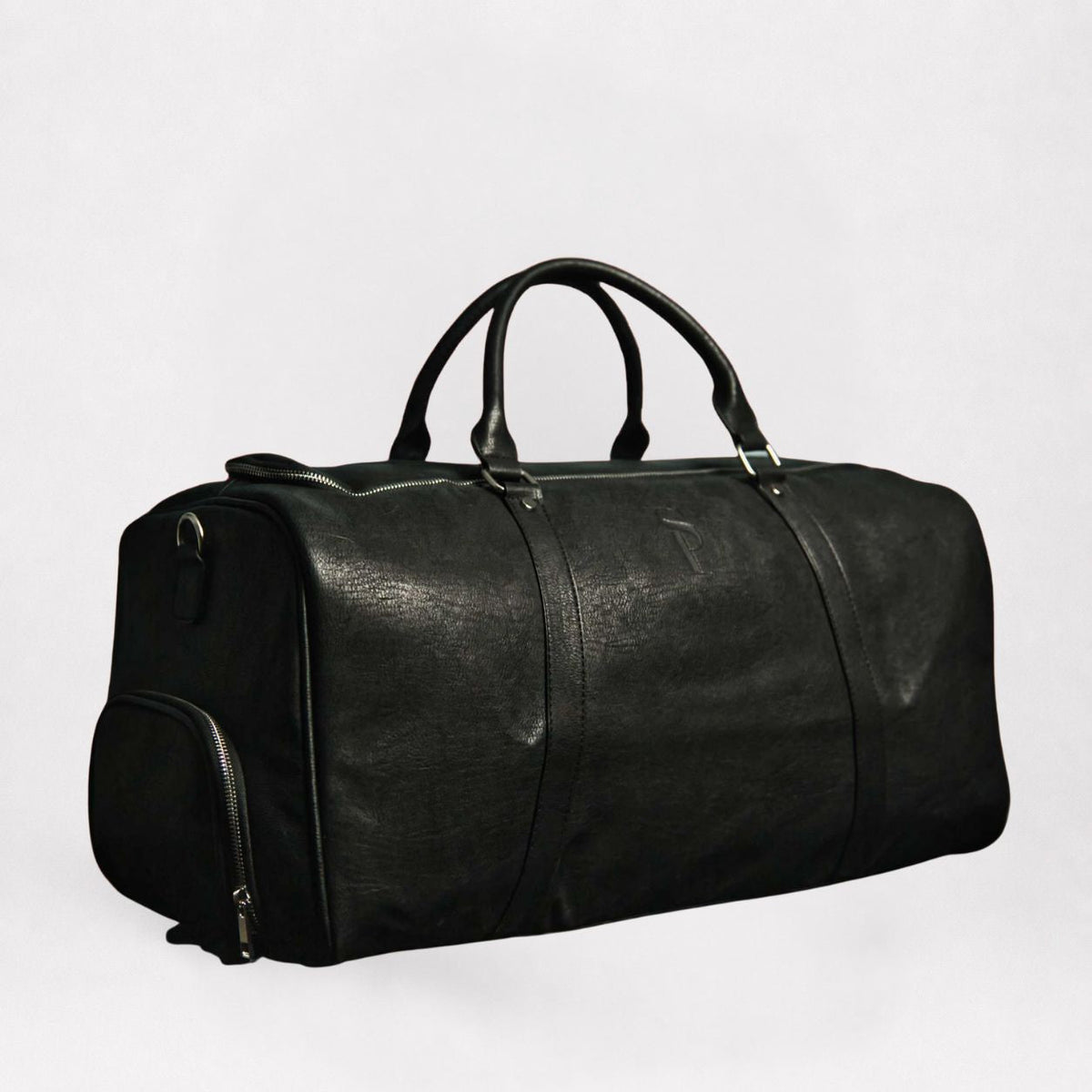 Black Leather Duffle Bag
