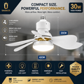 30W E27 Screw-In Ceiling Fan Light with Remote Control – Dimmable LED Fan Bulb for Bedroom, Living Room & Home Office