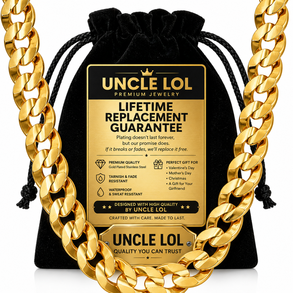 Premium Gold-Plated Stainless Steel Jewelry – Tarnish-Resistant & Waterproof From UNCLE