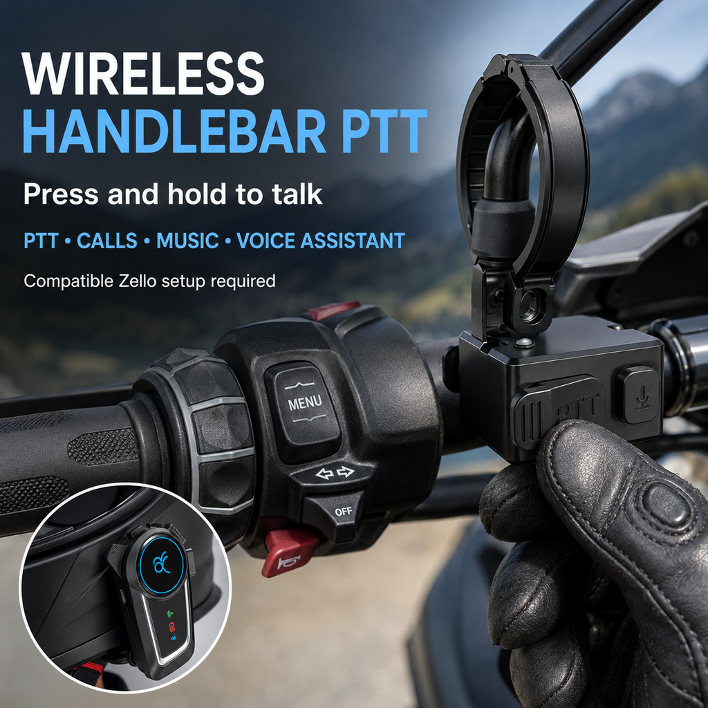 RUYAGE Motorcycle Helmet Bluetooth Headset with Zello PTT