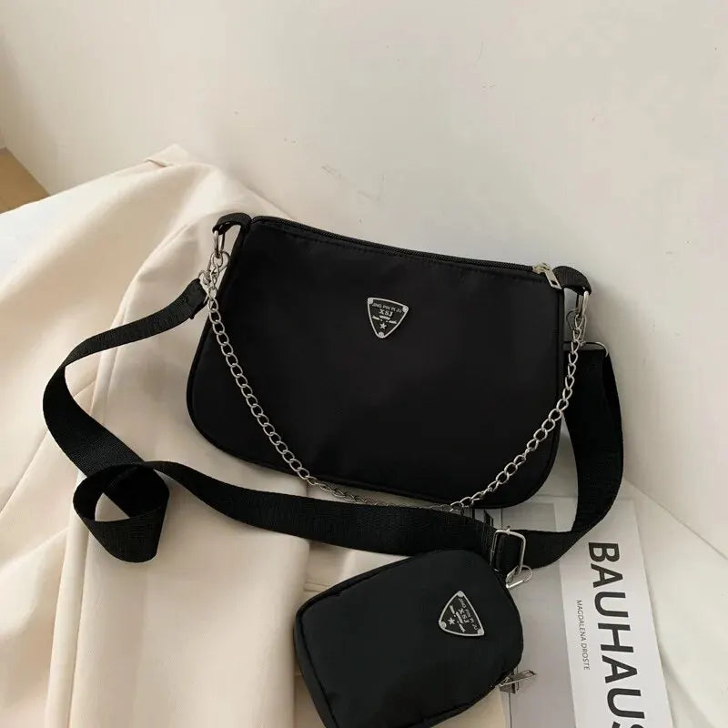Midnight Lane Nylon Crossbody Bag For Women - Lightweight Everyday Zipper Closure