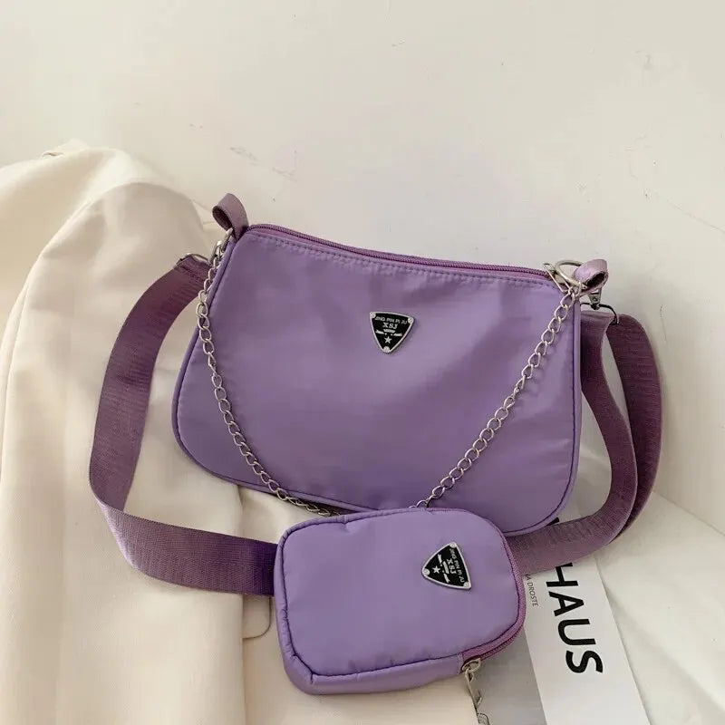 Midnight Lane Nylon Crossbody Bag For Women - Lightweight Everyday Zipper Closure
