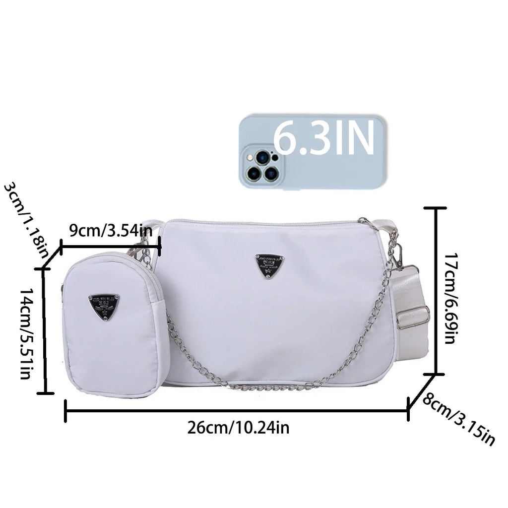 Midnight Lane Nylon Crossbody Bag For Women - Lightweight Everyday Zipper Closure