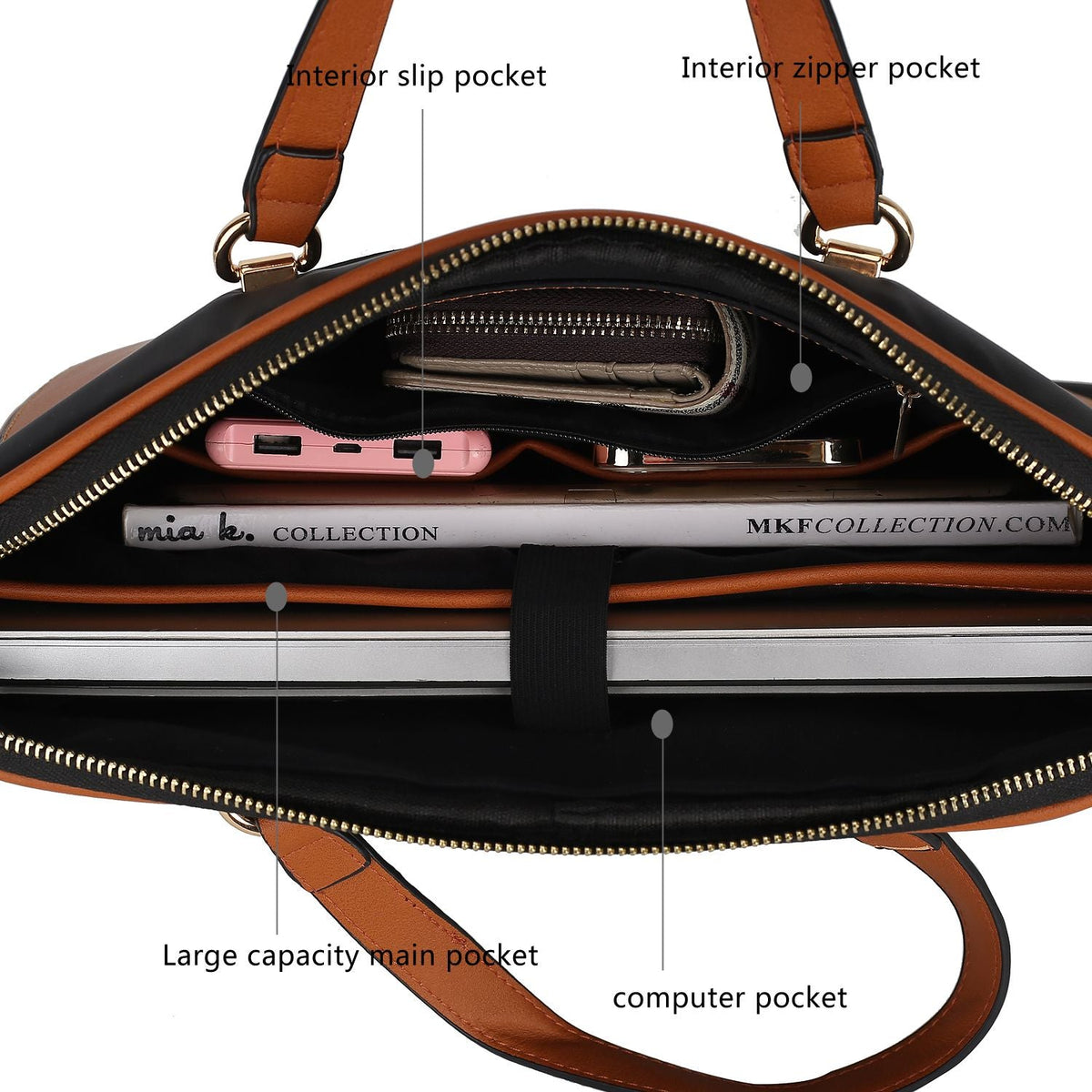MKF Collection Nina Vegan Leather Women Laptop Case by Mia K