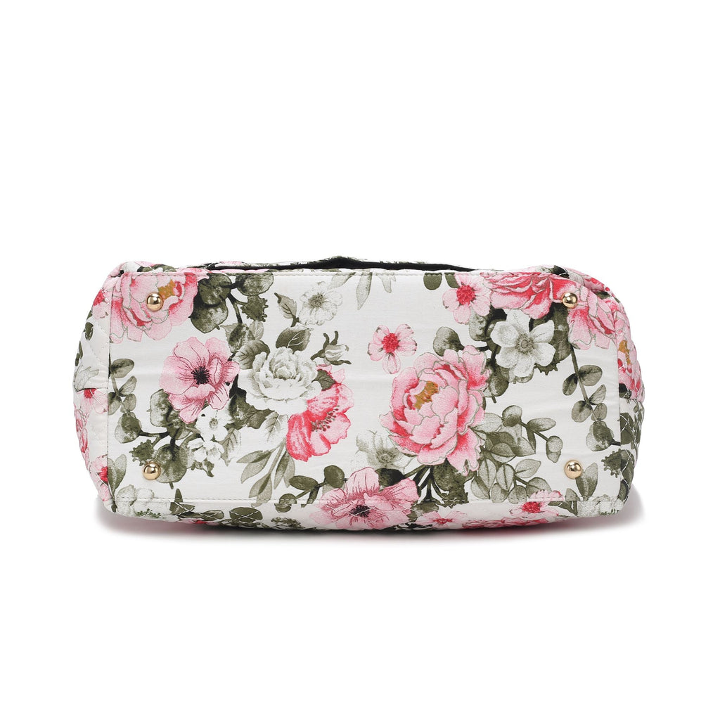 MKF Collection Hallie Quilted Cotton Botanical Pattern Women Tote Bag by Mia k