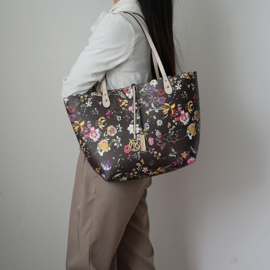 MKF Collection Danielle Reversible Shopper Tote Bag Crossbody Pouch by Mia K