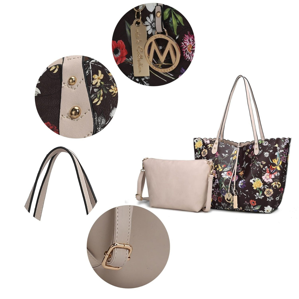 MKF Collection Danielle Reversible Shopper Tote Bag Crossbody Pouch by Mia K