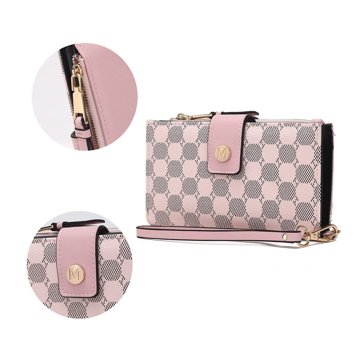 MKF Collection Solene Circular Print Vegan Leather Women's Wristlet Wallet by Mia K