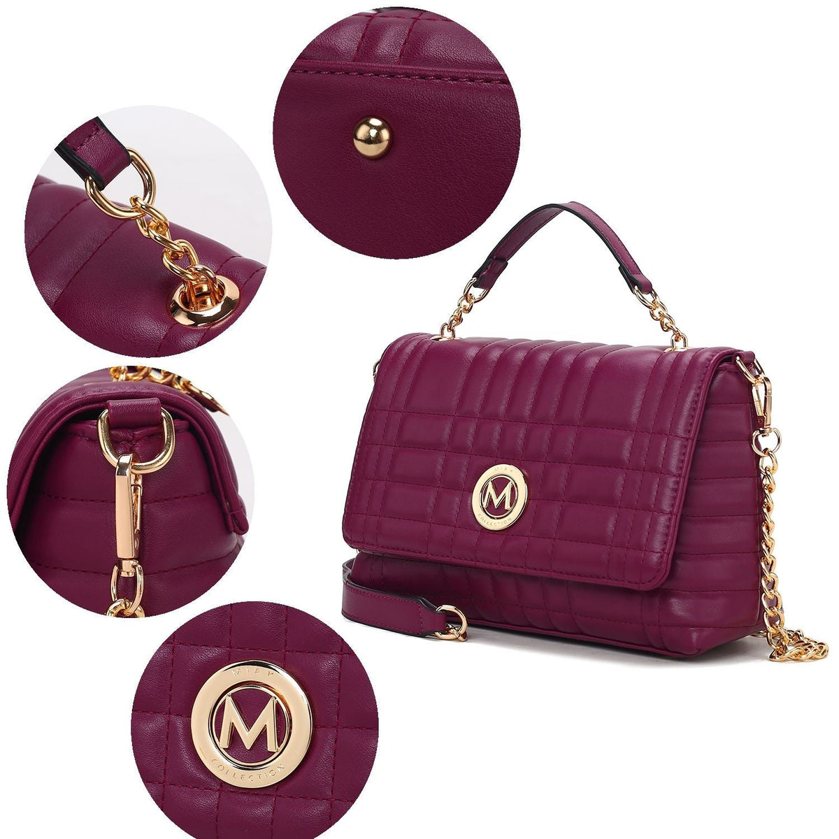 MKF Collection Lola Quilted Vegan Leather Women's Shoulder Bag by Mia K