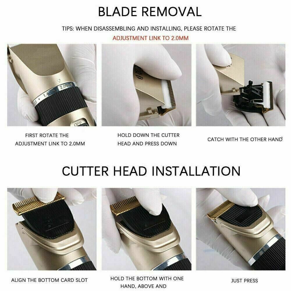 Professional Hair Clippers Trimmer Mens Barber Hair Cutting Kit Machine Cordless