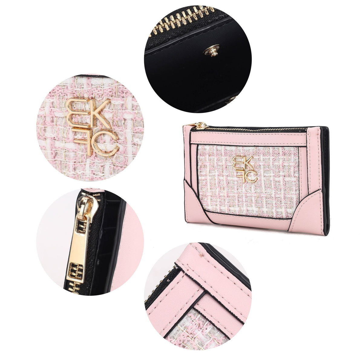 MKF Collection Sonnet Bi-Fold Wallet with Zip Coin Pocket for Women by Mia K
